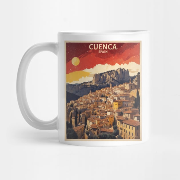 Cuenca Spain Starry Night Travel Tourism Retro Vintage by TravelersGems